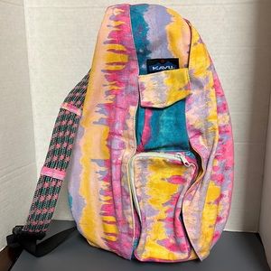 KAVU Original Rope Bag Cotton Crossbody Sling Backpack Pastel Tie Dye
